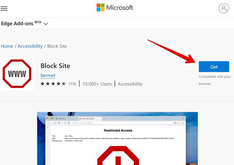 Block Websites Edge Install Extension