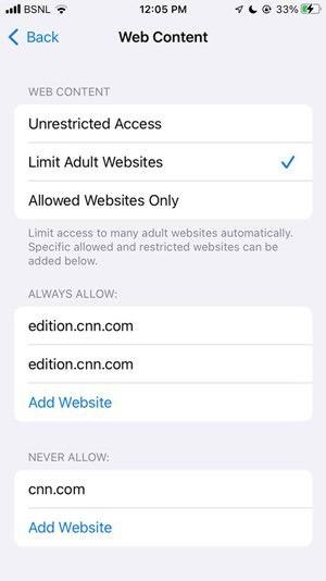 Block Websites Ios Restrict