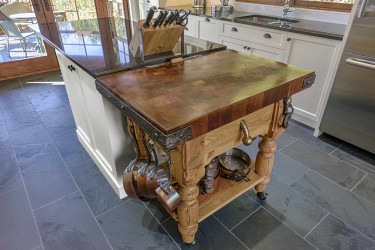 Kitchen Island Paired with Butcher Block