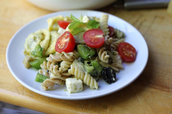 Cheese Tortellini Pesto Pasta Salad