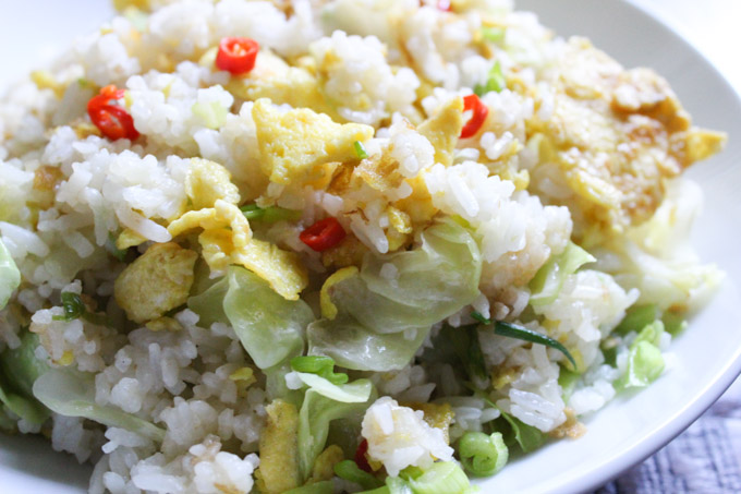 Cabbage fried rice made easy
