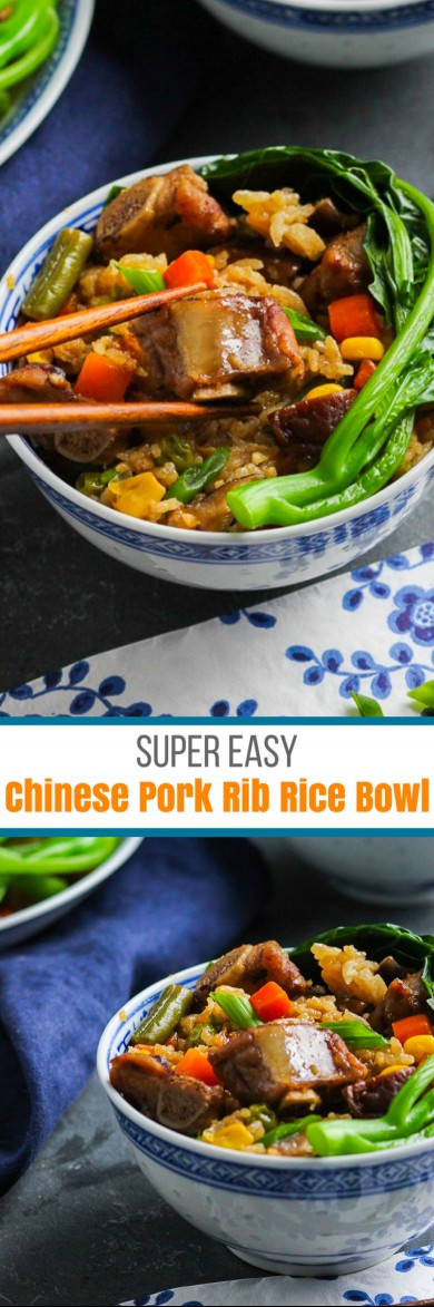 Chinese Pork Rib Rice Bowl For Pinterest