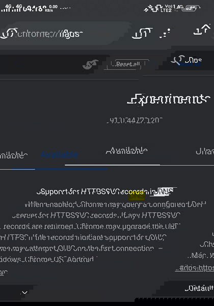 Chrome Android Flags Dns Over Https