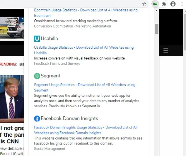 Chrome Web Builtwith 1