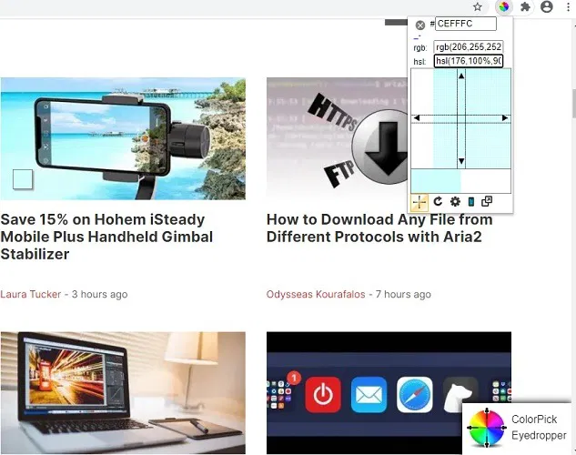 Chrome Web Color Pick Eyedropper 1
