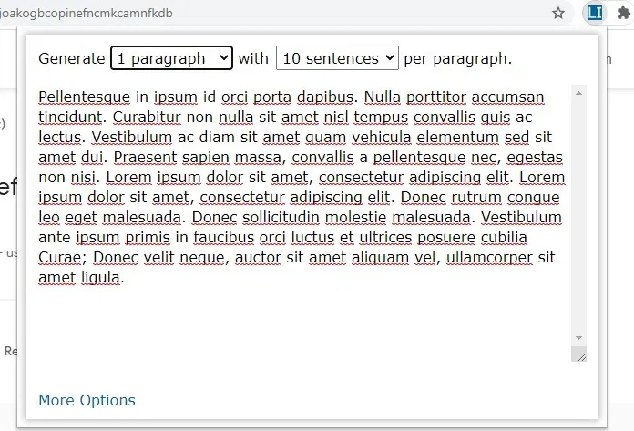 Chrome Web Lorem Ipsum Generator 1
