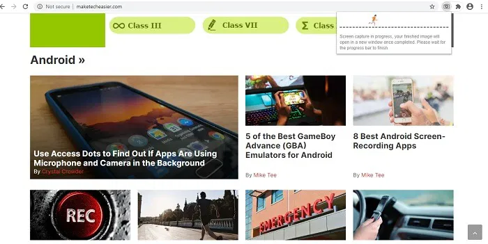 Chrome Web One Click Full Page Screenshot 1