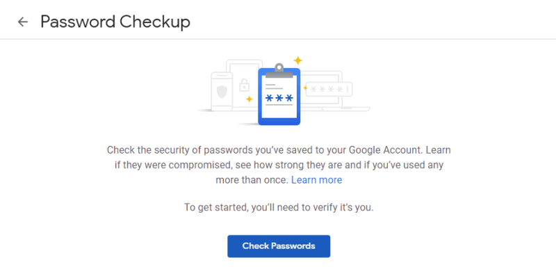 Chrome Password Breach Password Checkup Page Cick Check Passwords 4