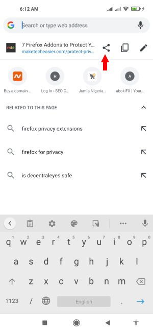 Chrome Tab Sharing Tap Address Bar 2