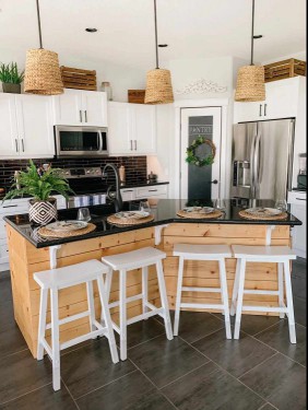 Colorblocked bar stools
