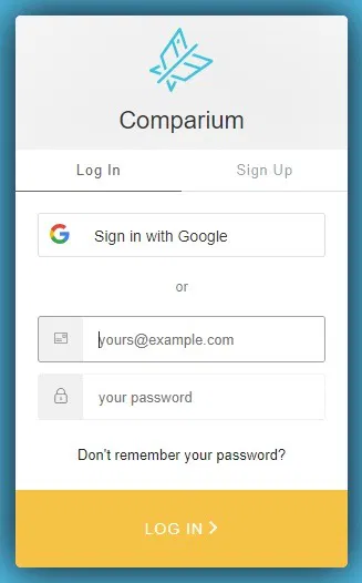 Comparium Create Account