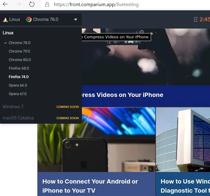Comparium Live Testing