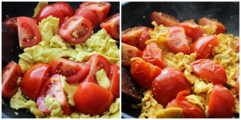Cook egg and tomato