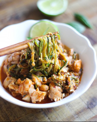 Creamy Peanut Chicken Zucchini Noodles