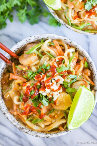 Creamy Thai Peanut Butter Noodle with Shrimp