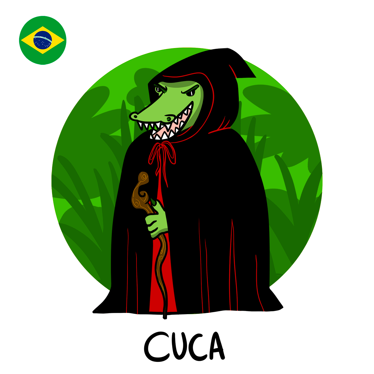 Cuca, illustration of crocodile woman