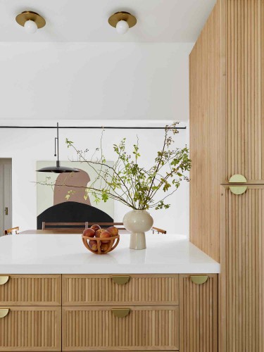 half moon gold cabinet pulls on kitchen cabinets