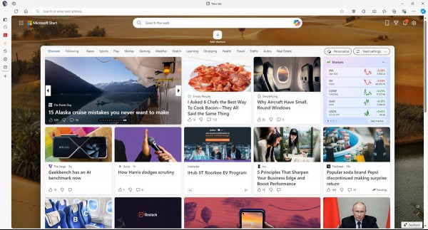 Disable the news feed in Microsoft Edge's New Tab page