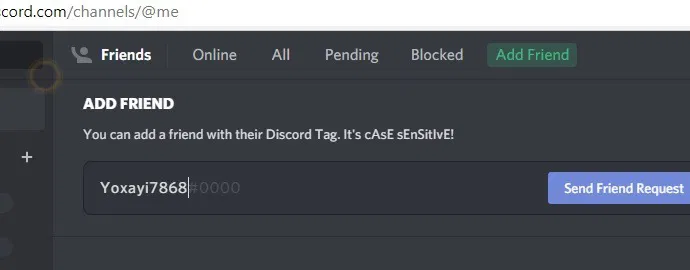 Discord Screenshare Friend Request