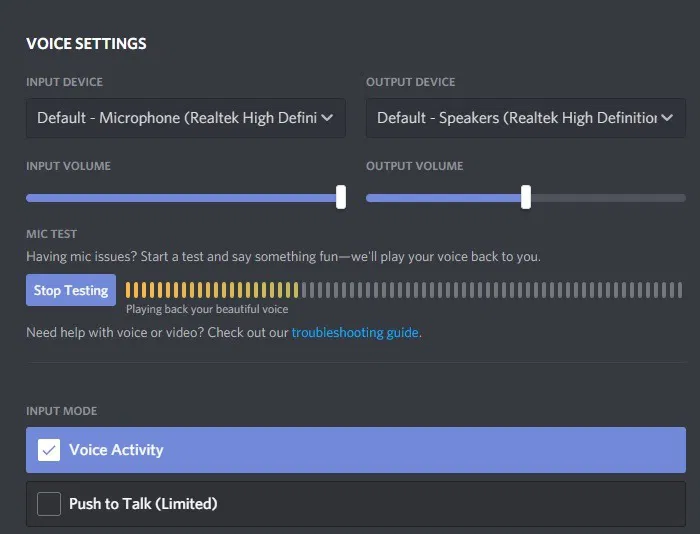 Discord Screenshare Mic Testing