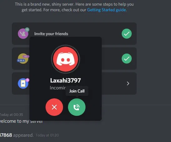 Discord Screenshare Voice Call Received