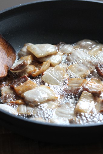 Pan fry pork belly