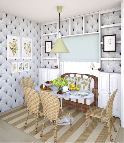wicker breakfast nook