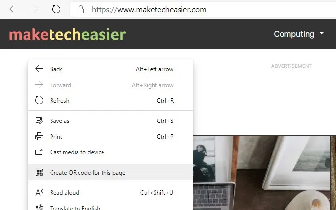 Edge Flags Qr Code Right Click 1