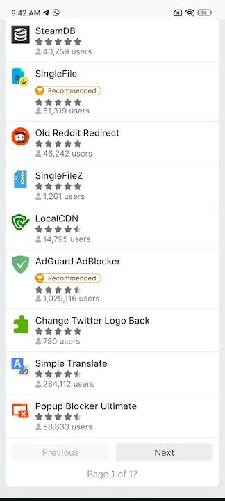 Explore Firefox for Android open extensions collection