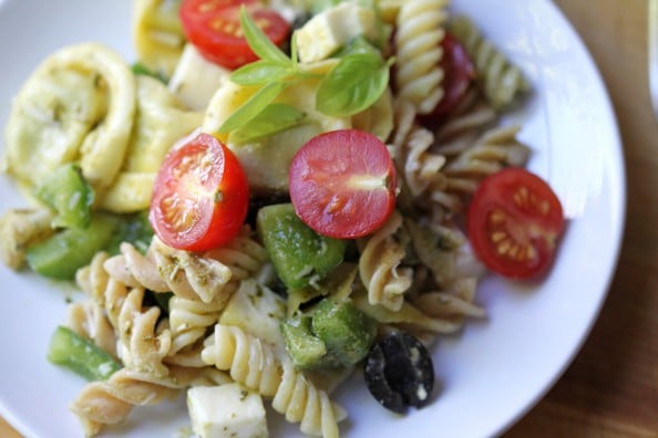 Cheese Tortellini Pesto Pasta Salad