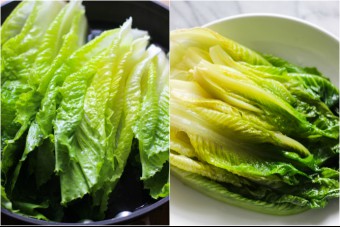 garlic sauce romaine lettuce step one
