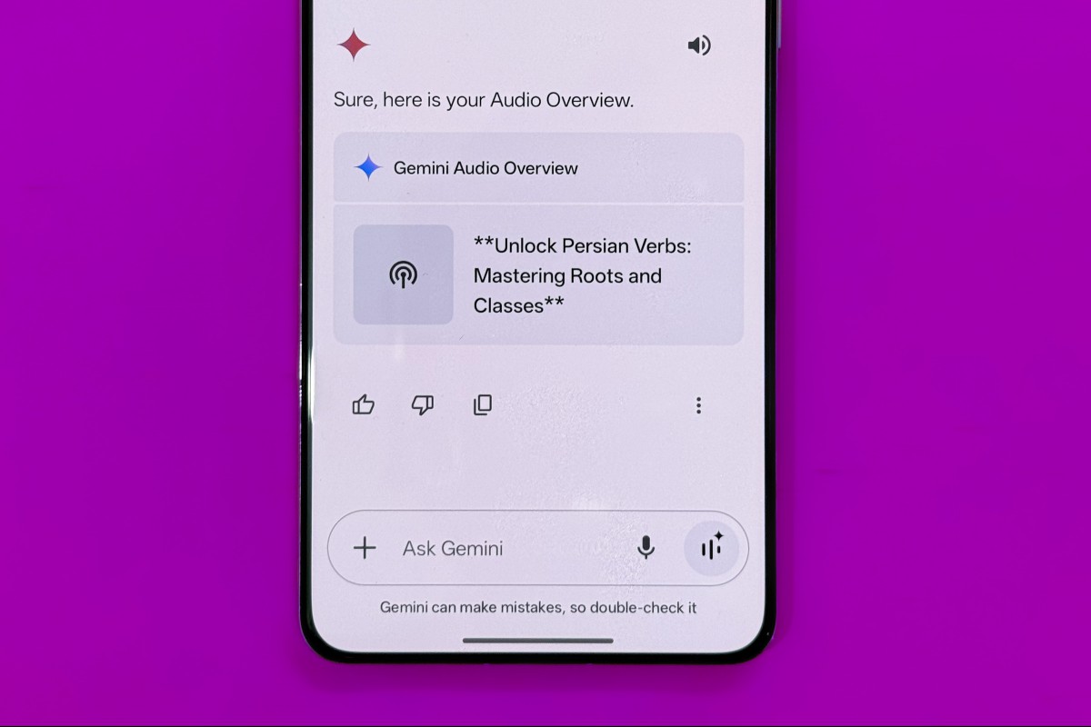 Gemini creating audio overview.