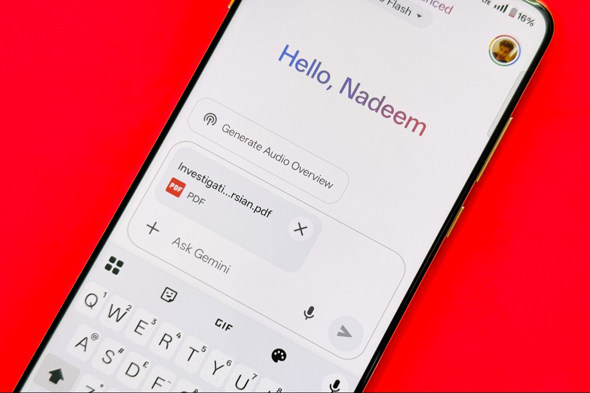 Audio overview prompt in Gemini.
