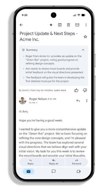 Gemini summary card in Gmail
