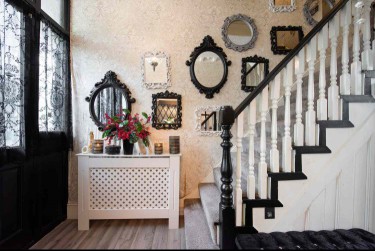 vintage mirrors diy painted staircase entryway