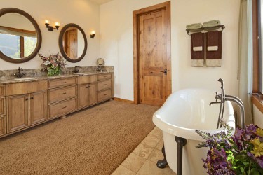 Carpeted bathroom