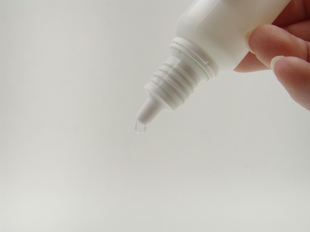Bottle with saline dripping.