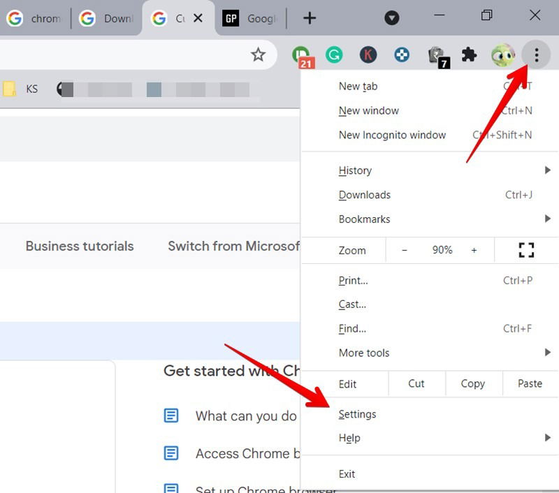 Google Chrome Open Settings