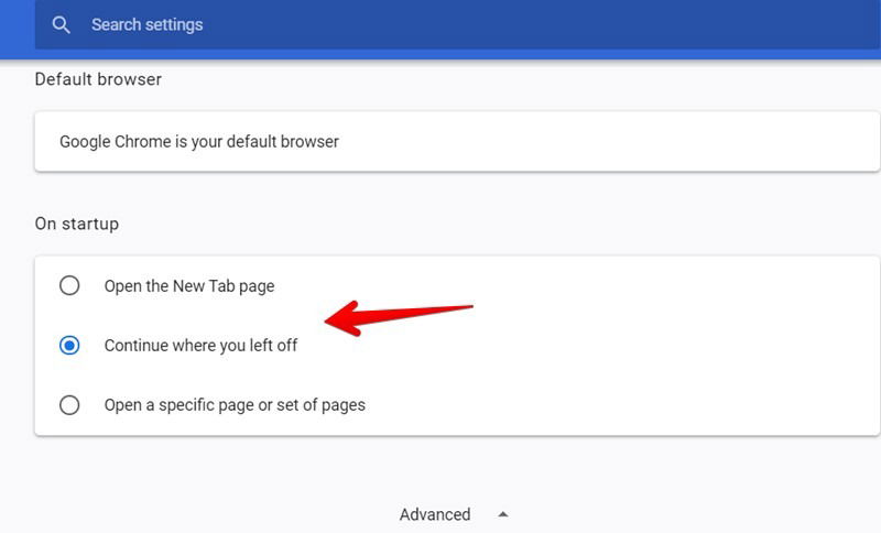 Google Chrome Startup Page