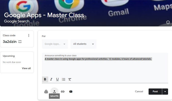Google Classroom Adding Info