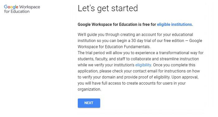 Google Classroom Eligible Institutions
