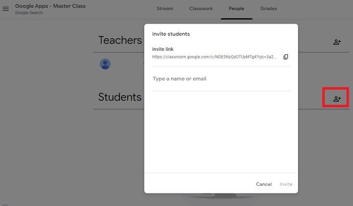 Google Classroom Invite Students