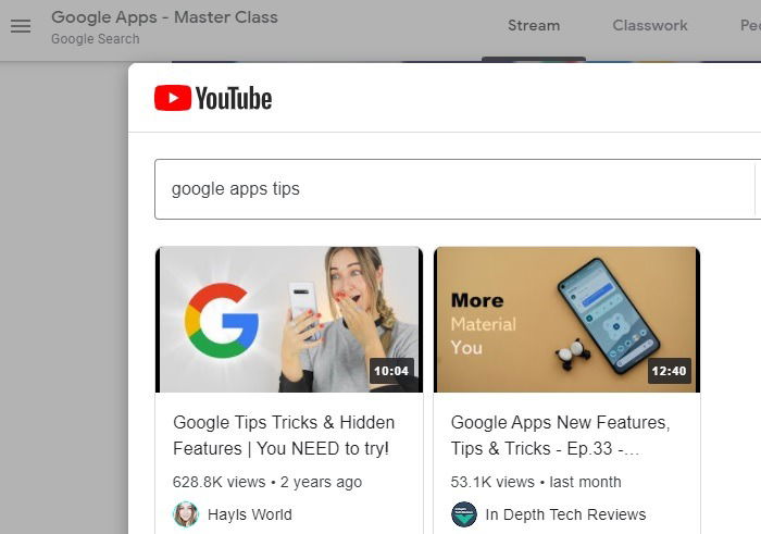 Google Classroom Search Youtubejpg