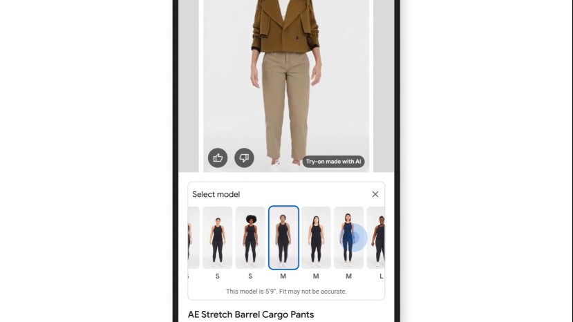 Google Shopping virtual garment try-on.