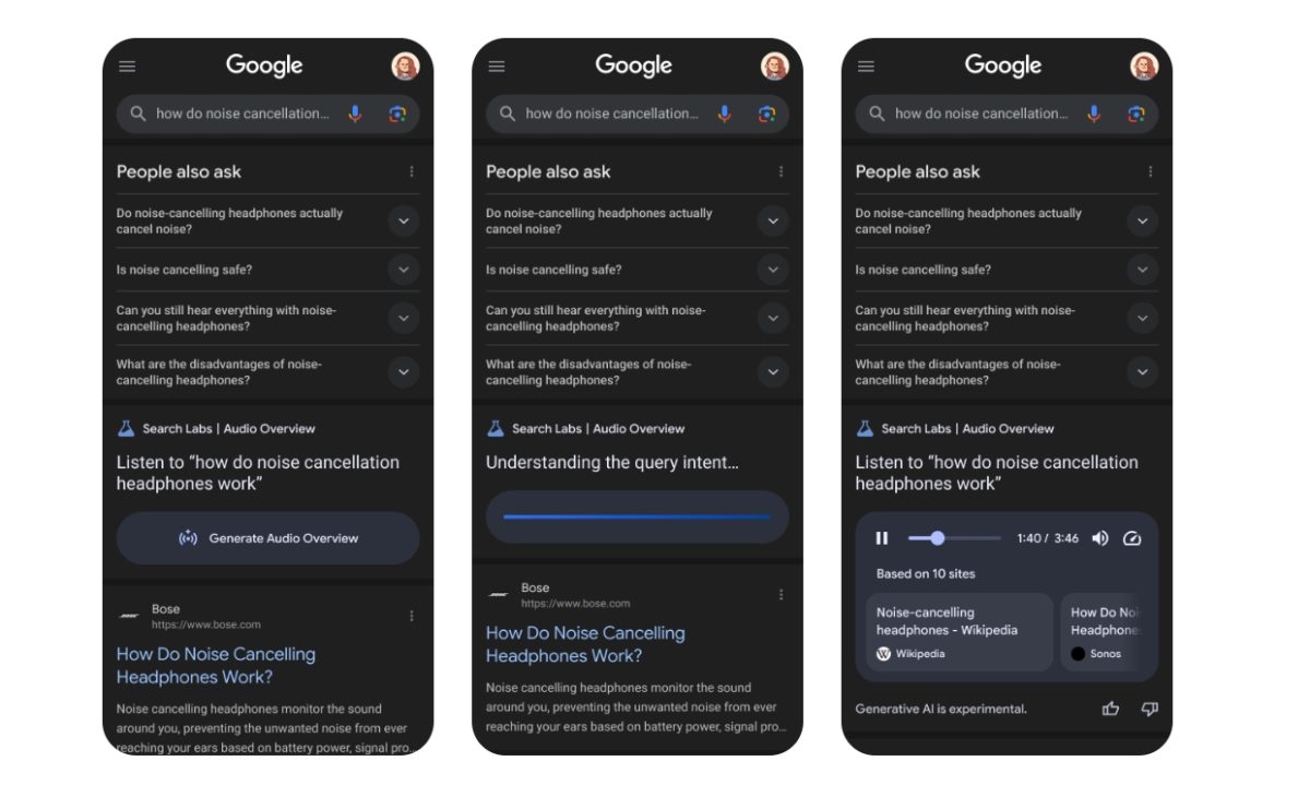 Google tests AI-powered Audio Overviews in Search
