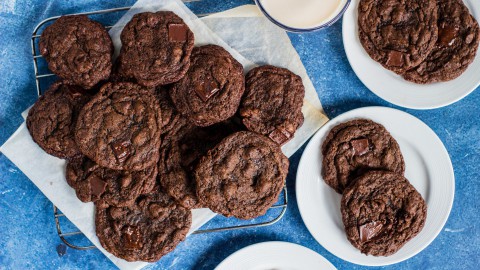 Chewy Double Chocolate Chip Cookies