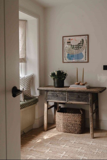 Vintage Console Table in Hallway
