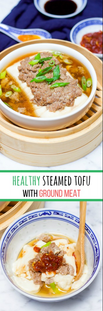 Healthy Steamed Tofu With Ground Meat for Pinterest
