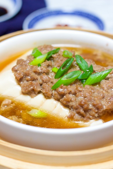Healthy Steamed Tofu with Ground Meat Feature