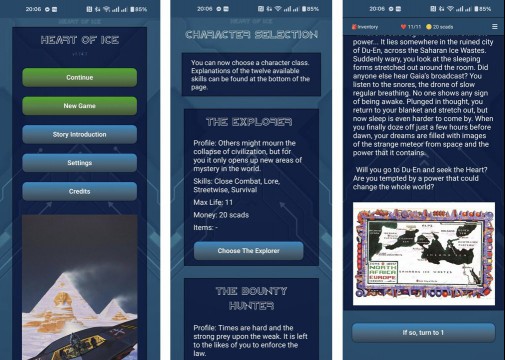 Heart of Ice Is A Story-Driven Gamebook With Original Art, Character Selection, and Personalisation Options